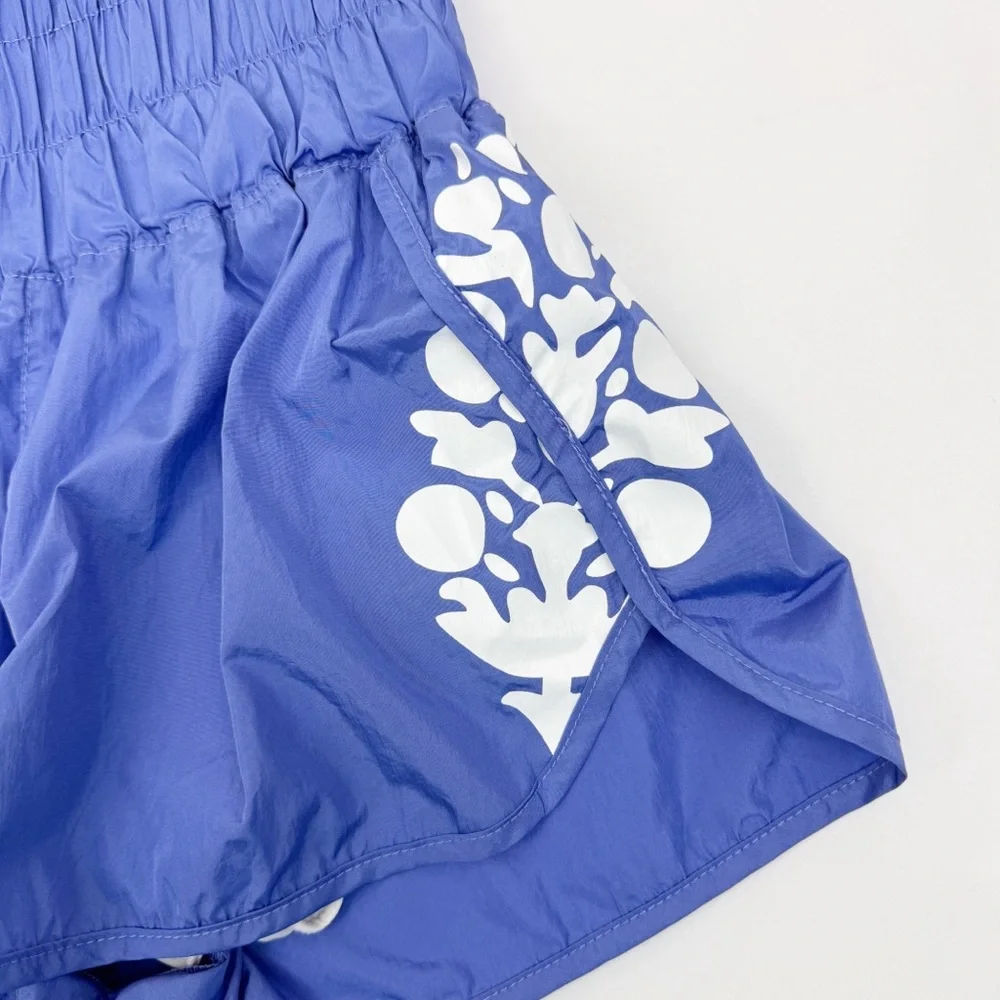 Free People Movement The Way Home Logo Shorts Athletic Hague Blue